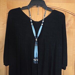 Chico's Long Bead Boho Tassel Necklace